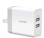 Anker Powerport Ports 2-PORT 24W Usb Wall Charger Model A2141123. Fixed Price $9.88.