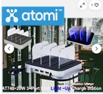 Atomi AT740 20W/400 Joules 3 Port Usb Light Up Charge Station Black/silver. Fixed Price $17.99.