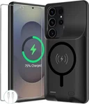 Battery Case For Galaxy S25 ULTRA,12000MAH Portable Protective Wireless Black. Fixed Price $58.35.