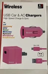 Just Wireless Car And Ac Charger For Samsung, Motorola, Lg Micro Usb New Pink. Fixed Price $8.59.