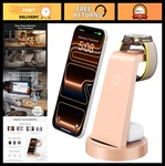 3-IN-1 Wireless Charging Station For Iphone, Apple Watch & Airpods Rose Dock. Fixed Price $38.99.