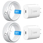30W Usb Phone 17 16 15 Charger Fast Charging, 2PACK Wall 10FT, White. Fixed Price $14.76.