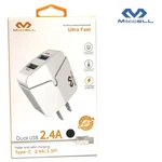 Miccell Dual Usb Type Ultra Fast Travel Charger- Assorted Colors. Fixed Price $9.99.