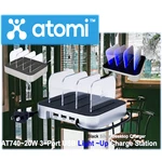 Atomi AT740 20W/400 Joules 3 Port Usb Light Up Charge Station Black/silver. Fixed Price $28.88.