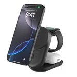 Ultracharge 3-IN-1 Foldable Magnetic Charger With QI2 25W, Black, Round Form. Fixed Price $79.99.