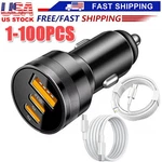 Dual Usb Pd Type-c Car Charger 30W Fast Adapter Iphone 16 15 14 13 11PRO Max Lot. Fixed Price $31.62.