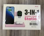 3-IN-1 Wireless Charging Station Pink W336 For Iphone Apple Watch Airpods New. Fixed Price $17.10.