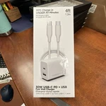 Hypergear Fast-charging Wall Charger 30W Usb-c Pd 4FT Cable White 2 Ports. Fixed Price $16.56.