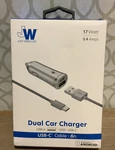 Just Wireless 3.4A/17W 2-PORT Usb-c & QC3.0 Car Charger Type-c. Fixed Price $12.99.