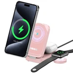 2B2C Foldable 3 Wireless Charging Station, 15W Magsafe Charger, Pink. Fixed Price $59.70.