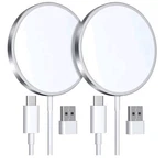 Oandys 2PK Magnetic Wireless Charger For Iphone 14/13/12 White. Fixed Price $12.00.