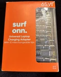 Surf Onn 65W Universal Laptop Charging Adapter 10 Interchangeable Tips. Fixed Price $13.00.