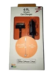 Tech & Go 6 Ft Car Charger Iphone 3, 4, Ipad Ipod Touch Nano 30 Pin Black. Fixed Price $9.95.