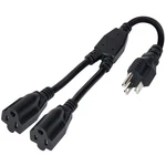Elecan 3-PRONG Splitter Power Extension Cord 1 Ft, Straight Plug To 2 Way.... Fixed Price $16.47.