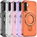 For Galaxy A17 5G Phone Case Transparent Glitter Rotaional Magnetic Ring Stand. Fixed Price $11.95.