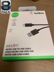 8X Belkin Mixit Micro-usb To Cables 4 Ft Black For Samsung/lg/htc/google. Fixed Price $23.52.