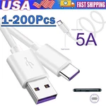 Type Data Cable 5A Fast Charging Usb-a To Usb-c Charger Lot Cord For Phone. Fixed Price $6.89.