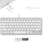 Macally Small Keyboard For With Usb Hub (3 Ports) - Wired 2 In 1 Silver. Fixed Price $70.99.