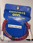 Onn 6' Braided Usb To Lightning Cable (mfi Certified), Pink. Fixed Price $9.99.