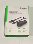 Belkin Usb-a Dual Car Charger 24W W/ Usb-c Cable Black Open Box. Fixed Price $10.95.