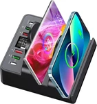 Wireless Charging Station With 6 Usb Ports, 8 15W Dual Black. Fixed Price $82.82.