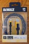 Dewalt DXMA1311325 Usb Reinforced Charging Cable Iphone / Ipad 6' (6FT). Fixed Price $22.50.