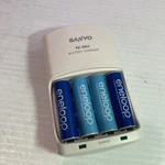 Sanyo NC-MQN06U Ni-mh Battery Charger W/4 Eneloop Aa Rechargeable Batteries. Fixed Price $16.75.