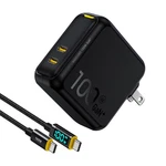 100W Usb Charger Gan+ 2 Port Type Pd Wall Adapter With 4FT Cable Aohi Foldable. Fixed Price $114.99.