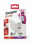 Energizer Type-c & Usb Wall Charger 38W Power Delivery QC3.0 Foldable White. Fixed Price $19.99.