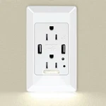 Wall Outlet 4.2A Usb Ports Led Night Light Automatic On/off 15A Tamper Resistant. Fixed Price $20.39.
