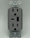 Pass And Seymour TR15USBAC6GRY Gray 15A Fast Charge Tamper Resistant. Fixed Price $21.00.