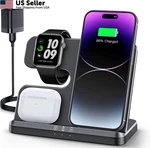 Jargou 3 Charging Station For Apple Wireless Charger Iphone 17 Black. Fixed Price $45.66.