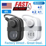 2PCS Orico Travel Power Strip Adapter, 4FT Extension Cord Wi/ Ac Outlets Usb. Fixed Price $24.18.