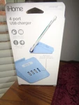 Ihome Universal 4 Port Usb Charger + Stand Rapid Blue Nib Sealed. Fixed Price $11.95.