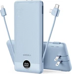 Portable Charger Built-in Cables And Ac Wall Plug, Usb Power Bank 10000MAH. Fixed Price $15.99.