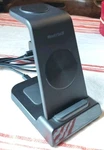 Neotrixqi 4-IN-1 Clock & Wireless Charging Dock For Phone, Earbuds, Smart Watch. Fixed Price $20.00.