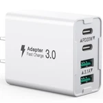 40W Usb Wall Charger Port Fast Charging Block 2C2A White Gray Power Adapter. Fixed Price $12.99.