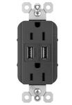 Legrand- Pass Seymour Radiant 2 Usb Chargers Plus Outlets- Black. Fixed Price $10.76.