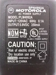 Motorola SPN4992A Model PLM4992A Ac Power Supply Charger 5.9VDC 350MA. Fixed Price $16.31.
