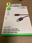 4X Belkin Mixit Micro-usb To Cables Ft Black For Samsung/lg/htc/google. Fixed Price $16.90.