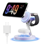 New 3 1 Charging Station For Apple Compatible With Magsafe Charger Purple. Fixed Price $30.88.