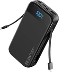 Sounix Portable Charger Power Bank 32000MAH With Built-in Cables Black. Fixed Price $38.20.