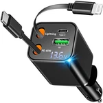 Apple Mfi Certified Retractable Car Charger, Linocell 120W Usb Charge.... Fixed Price $34.73.