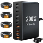 Usb Charging Station 10 Port With 4 CABLES,200W Gan Type Charger Block,wa.... Fixed Price $37.94.