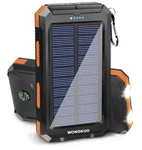 Wongkuo 36800MAH Solar Power Bank Phone Charger Flashlight Compass Black Orange. Fixed Price $14.99.