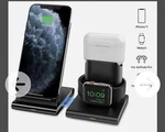 Seneo Wavestand 191 3-IN-1 Fast Wireless Charging For Iphone Watch Airpods. Fixed Price $12.99.