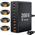 200W Gan 10-PORT Usb Charging Station 4 Cables Type Charger Block. Fixed Price $39.80.