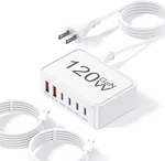 120W 6-PORT Usb-c Charger Block, Pd 30W Fast Charging Station For Iphone, Ipad,. Fixed Price $20.99.