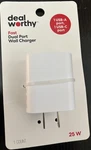 Dual Port 25W Usb-a And Usb-c Wall Charger Dealworthy White. Fixed Price $12.99.