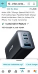 Anker Fast Charging Adapter With 67W Usb Charger &30W Gan Piq 3.0 Wall. Fixed Price $30.00.
